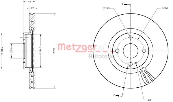 METZGER Első féktárcsa 6110834_METZ